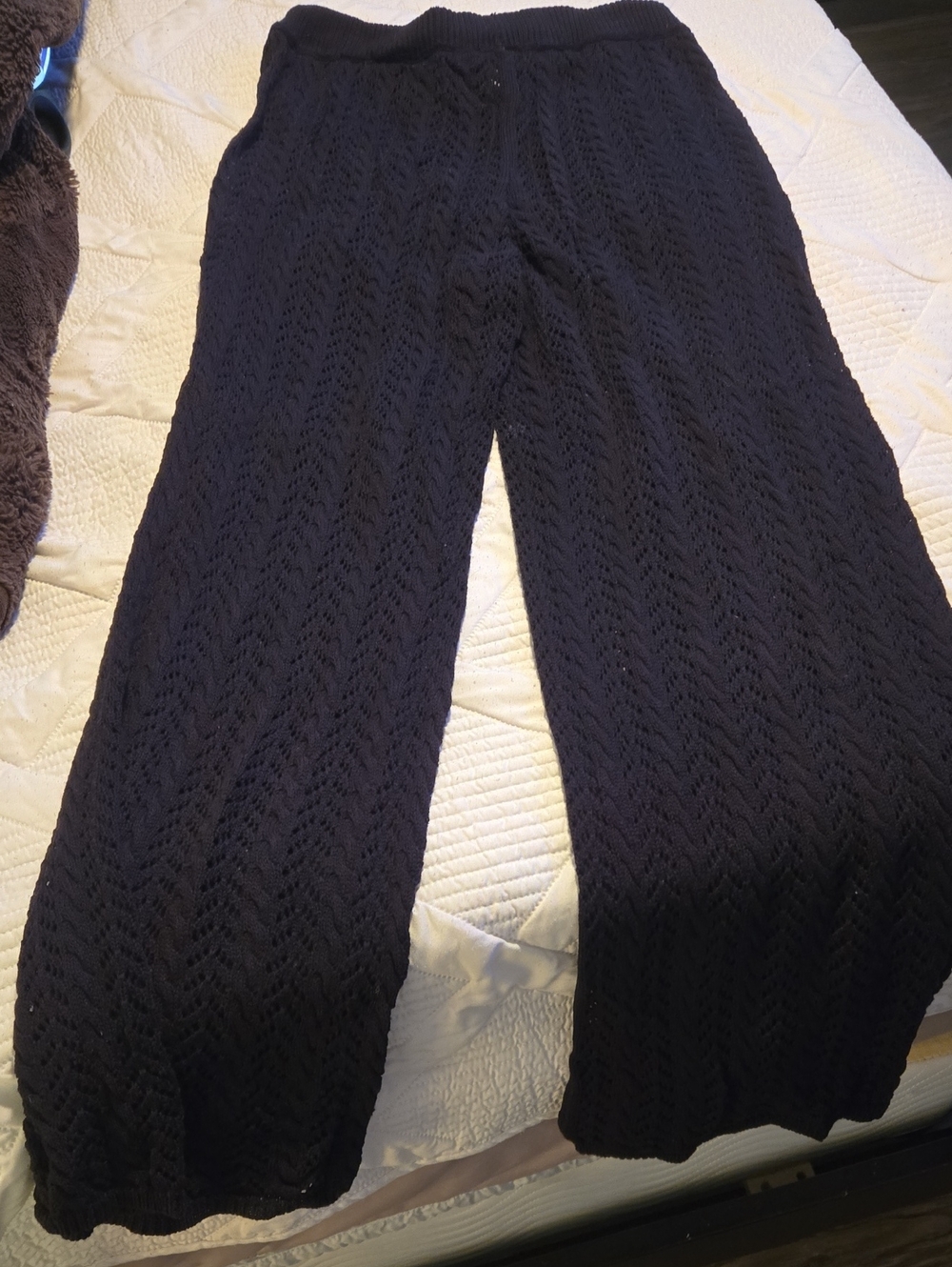 Lulus Black Knit Wide-Leg Swimsuit Cover Up Pants